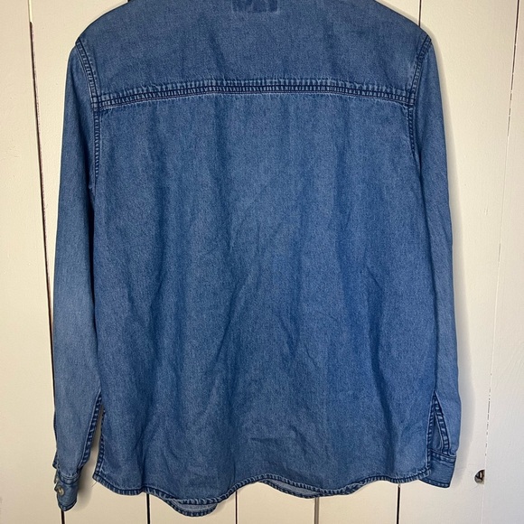 Vintage Embroidered Cabincore “Mom” Button-Down / Denim, Embroidered Florals - Picture 3 of 4